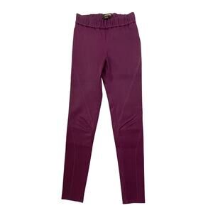 AUTHENTIC Roberto Cavalli Purple Leather Leggings Pants - Size 40 - US Small
